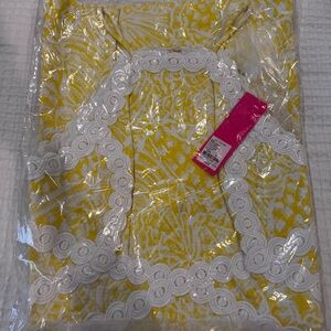 Lilly Pulitzer Yellow and White Floral Pearl Shift Dress